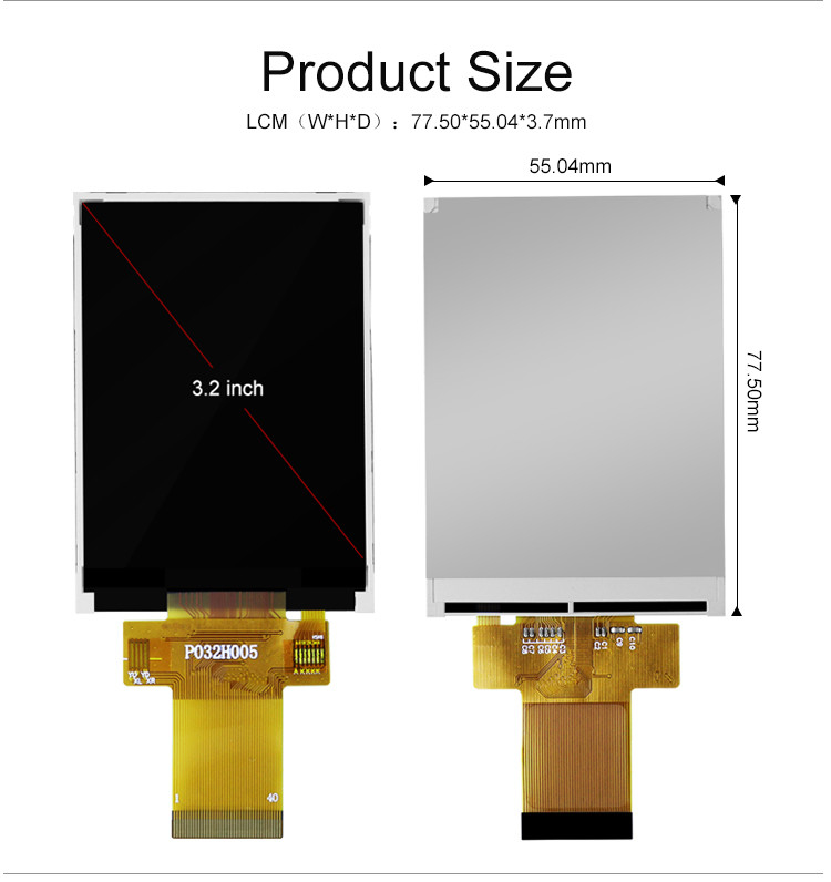 Polcd 3,5 ιντσών 240x320 μεγέθους pixel Μικρή οθόνη TFT 320x480 ILI9488 Driver IC