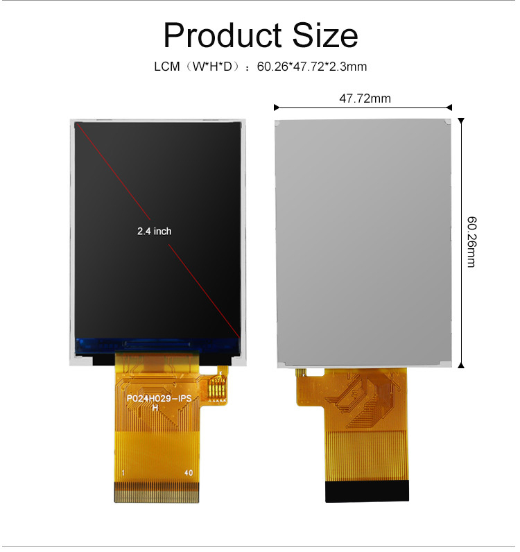 Polcd 350 ψείρα οθόνη αφής Tft 2,4 ίντσας 240x320 48.96mm RGB επίδειξη διεπαφών LCD MCU