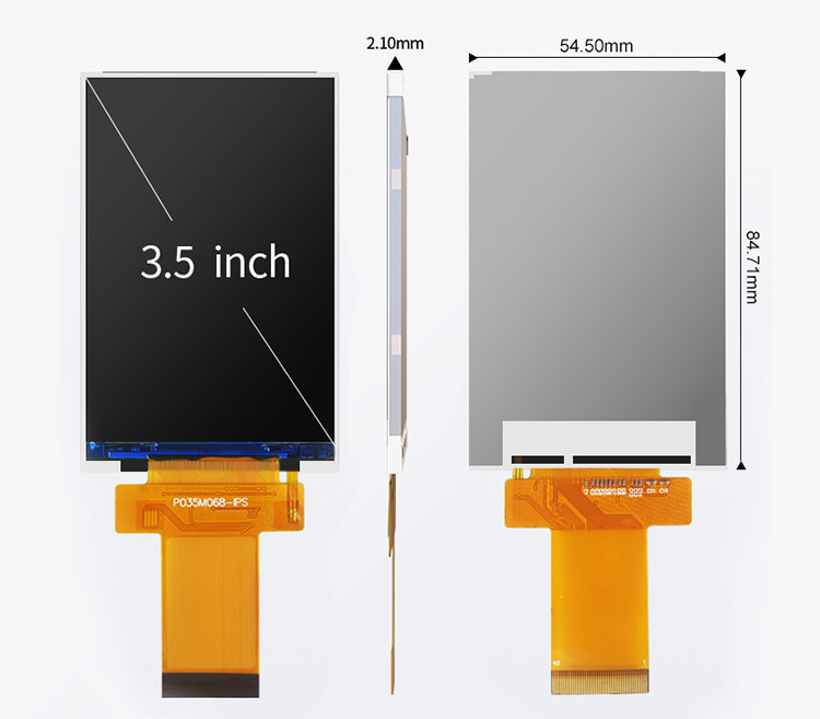 Ili9488 Tft Εικονική οθόνη Polcd 3,5 ιντσών Lcd Μοντέλο 320x480 Ips Στροφή προβολής Rgb Διασύνδεση