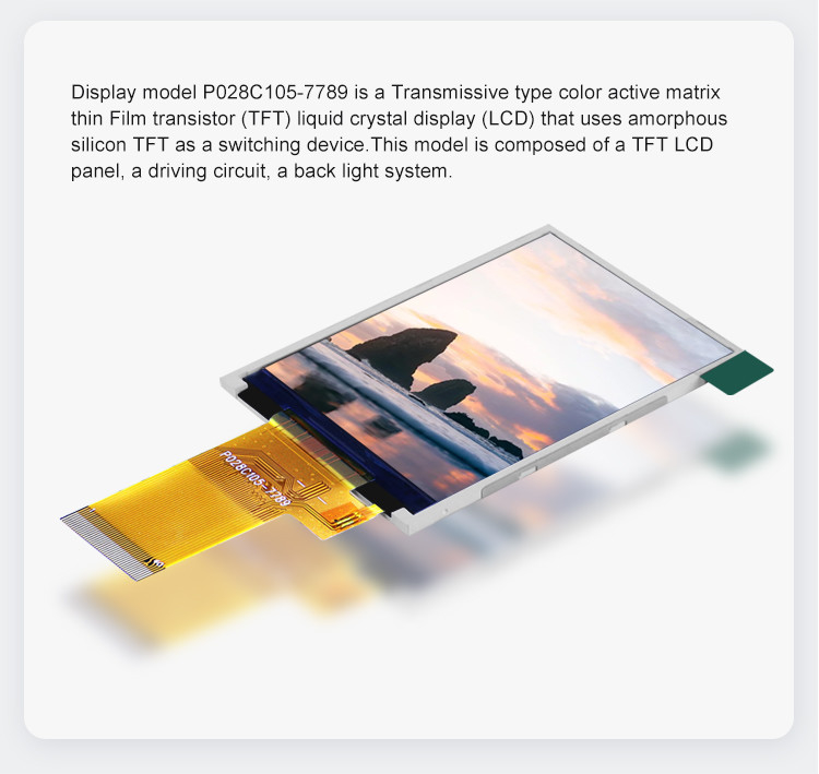 Mcu 37 Pin 2.8 ιντσών οθόνη αφής μόντελο οθόνης LCD με αντίσταση αφής