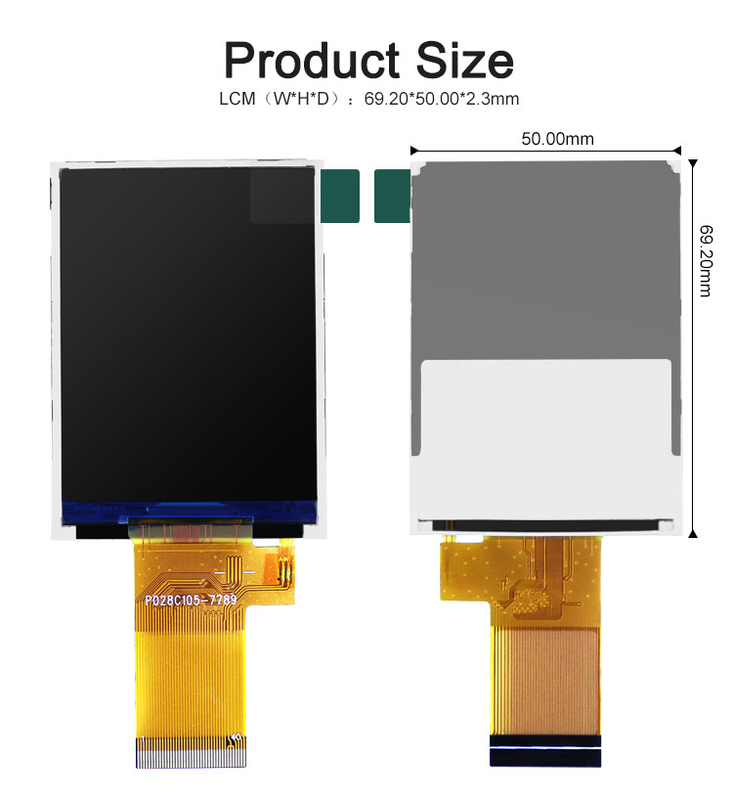 Mcu 37 Pin 2.8 ιντσών οθόνη αφής μόντελο οθόνης LCD με αντίσταση αφής