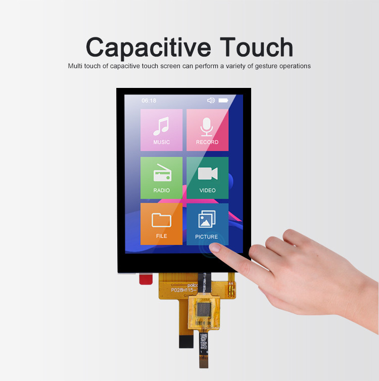 2.8 ιντσών RGB Tft Lcd Μοντέλο 240x320 4 Wire Resistive Touch ή χωρητική οθόνη αφής