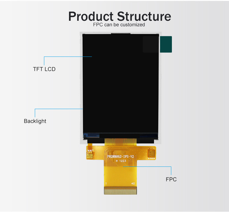 Polcd MCU 9 BIT 2,8 ιντσών οθόνη LCD Tft 240X320 Tft Έγχρωμη οθόνη Εμπορική