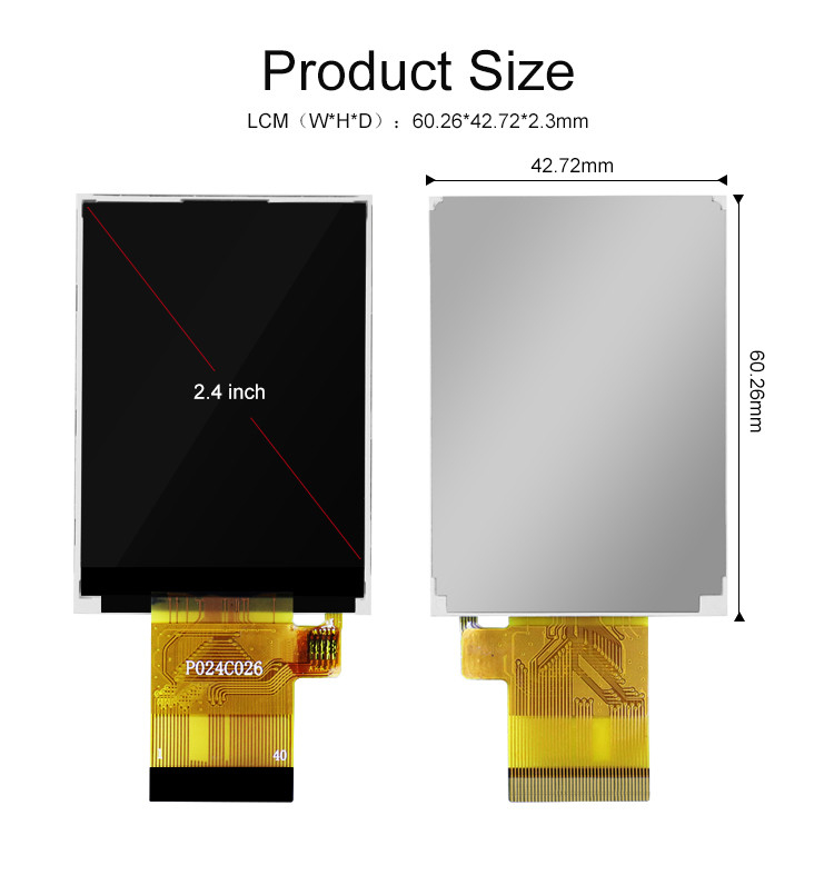 Polcd ST7789V 2.4 ιντσών Tft οθόνη 12 0' CLOCK 240x320 tft οθόνη LCD