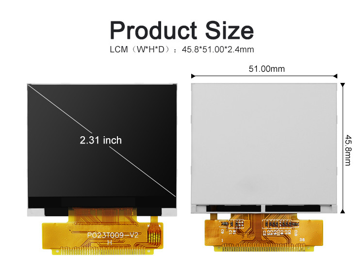 Polcd 2.31 ιντσών 320x240 Ανάλυση 8080 MCU διεπαφή ILI9342C Μοδούλος οθόνης LCD σε χρώμα
