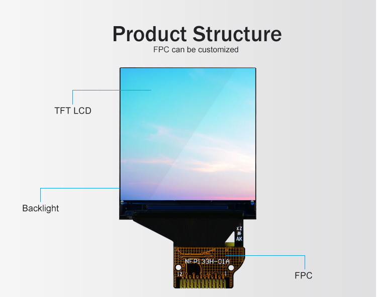 Polcd 350 Nit 240x240 St7789v 1,33 ιντσών TFT LCD οθόνη 4 Wire SPI Μαύρο