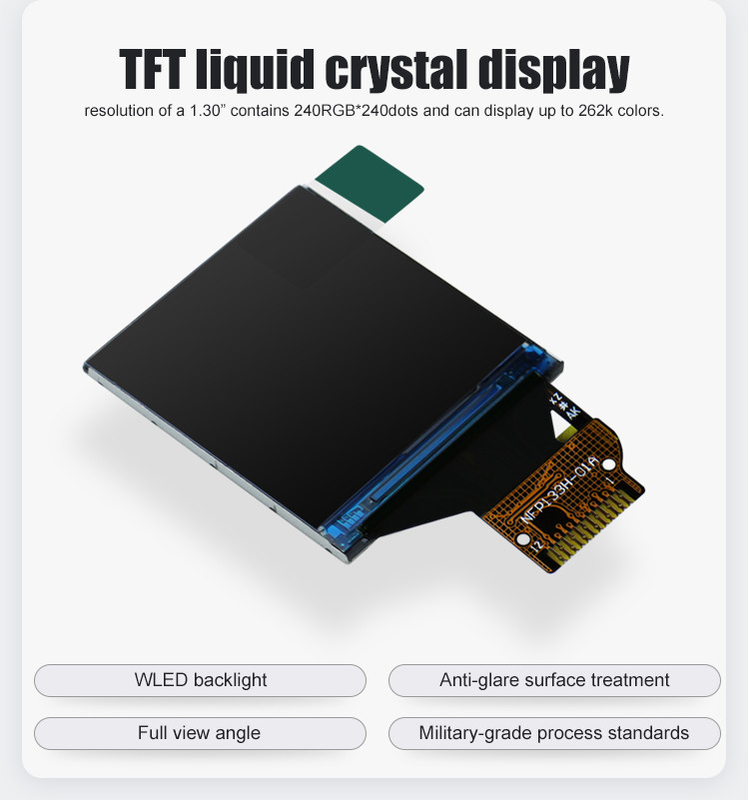 Polcd 350 Nit 240x240 St7789v 1,33 ιντσών TFT LCD οθόνη 4 Wire SPI Μαύρο