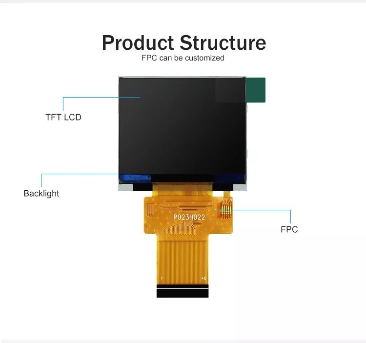 Polcd Μαύρο 320*240 RGB TFT οθόνη 18 Bit υψηλή φωτεινότητα 2,31 ιντσών LCD πάνελ