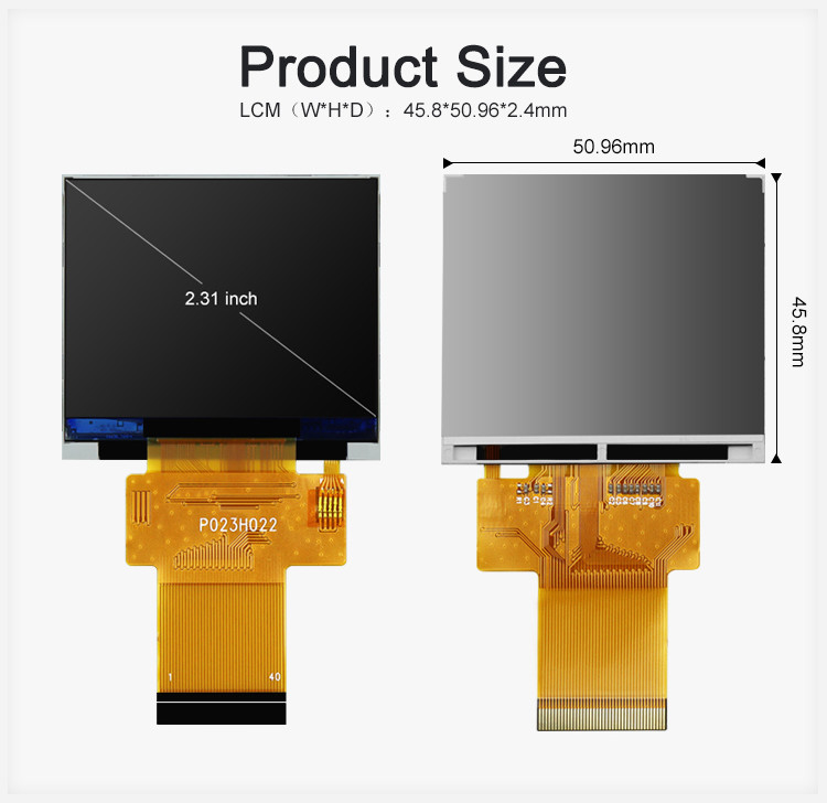 Polcd Μαύρο 320*240 RGB TFT οθόνη 18 Bit υψηλή φωτεινότητα 2,31 ιντσών LCD πάνελ