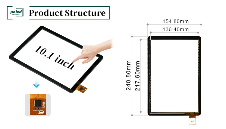 Polcd 10,1 ιντσών GT9271 τετραγωνικό σχήμα γυαλί 800x1280 χωρητική οθόνη αφής για βιομηχανική αυτοκινητοβιομηχανία
