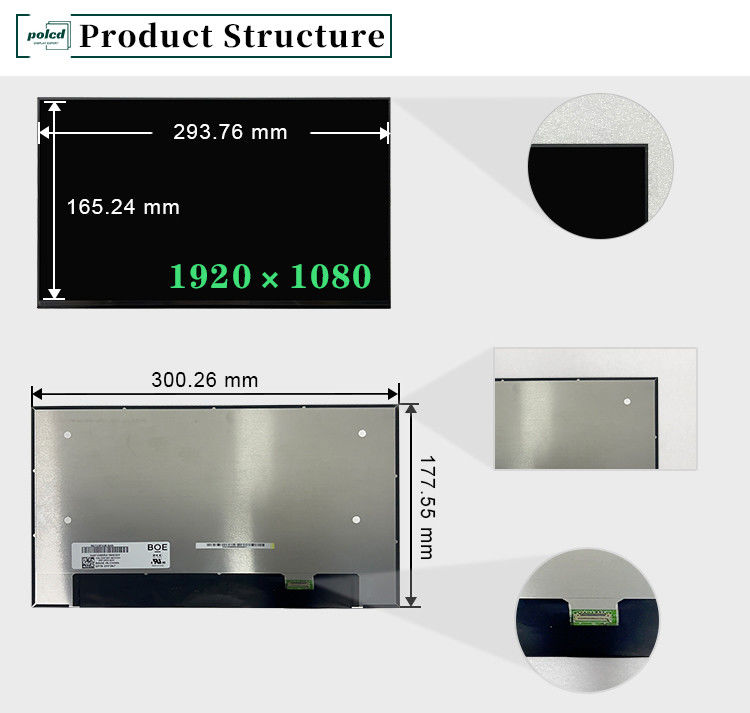 13.3 ιντσών NV133FHM-N49 LCD οθόνης φορητού υπολογιστή 60Hz 1920x1080 FHD IPS TFT οθόνη για φορητό υπολογιστή