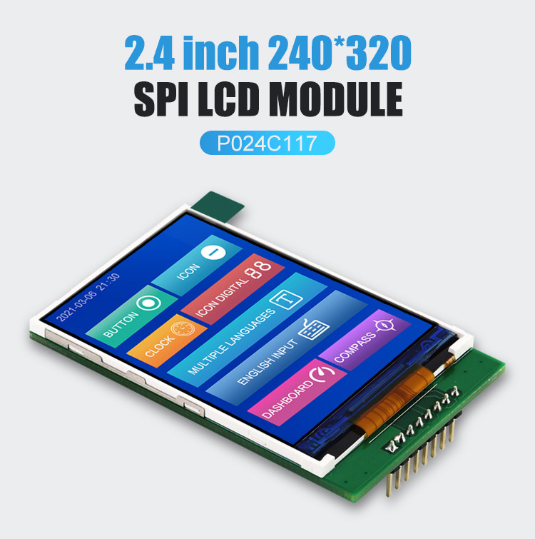 Polcd ISO9001 Οθόνη αφής 2,4 ιντσών Tft Tft Monitor 12 0'CLOCK