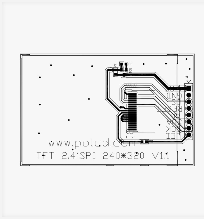Polcd ISO9001 Οθόνη αφής 2,4 ιντσών Tft Tft Monitor 12 0'CLOCK