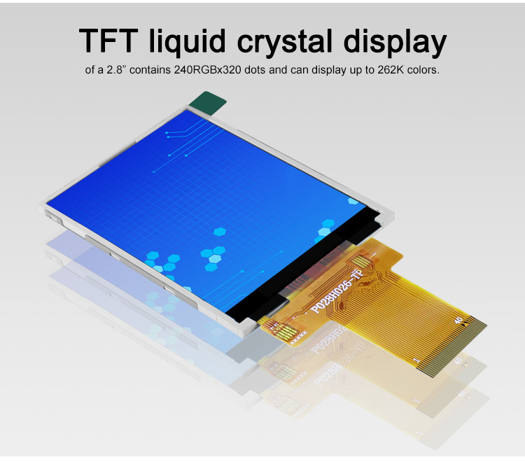 Polcd ILI9341V Οθόνη TFT υψηλής φωτεινότητας 16 bit 2,8 ιντσών Οθόνη Raspberry Pi