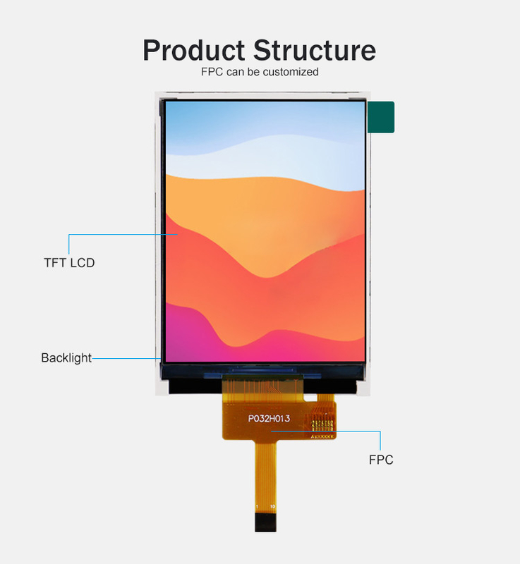 Polcd ST7789V 3,2 ιντσών Tft Lcd Έγχρωμη 262K TFT LCD Οθόνη 48,6 mm 12 0'CLOCK