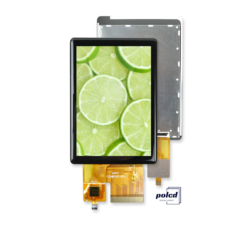 Polcd υψηλή φωτεινότητα 500nit 2,8 ιντσών οθόνη LCD 240x320 IPS όλες τις γωνίες θέασης CTP χωρητική οθόνη αφής TFT