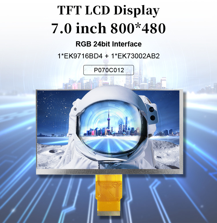 Polcd 7 ιντσών Tft Module 800X480 Υψηλή φωτεινότητα IPS οθόνη RGB Interface χωρητικό πάνελ αφής 7 