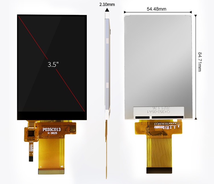 Polcd 3,5 ιντσών TFT υψηλής ανάλυσης 320*480 MCU SPI Παράλληλη διεπαφή χωρητική οθόνη αφής Πίνακα οθόνης LCD