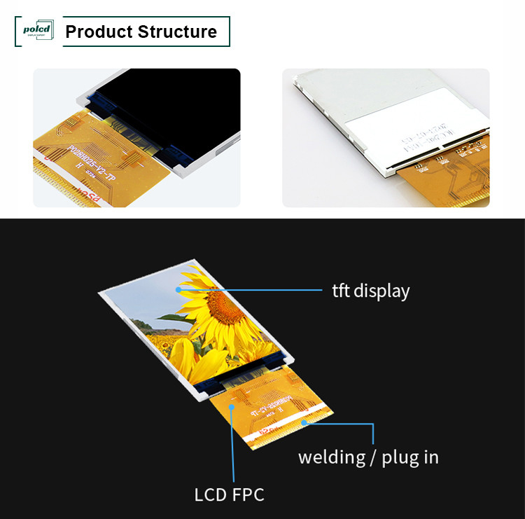 Polcd 300 Brightness 240X320 Οθόνη LCD Tft 2,8 ιντσών ILI9341V Ιατρική οθόνη LCD