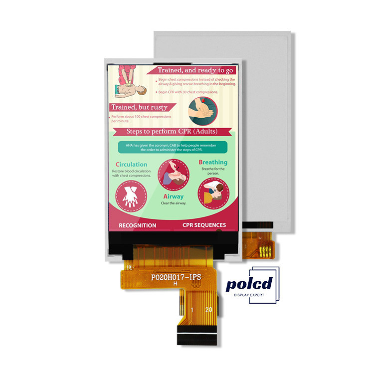 Polcd MCU 8 BIT Οθόνη Tft 2 ιντσών Οθόνη LCD IPS TFT 30,6 mm