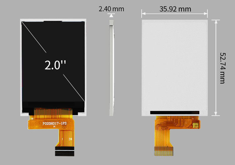 Polcd 262K 2,4Mm Οθόνη LCD 2 ιντσών ST7789V IPS TFT LCD Οθόνη 240X320