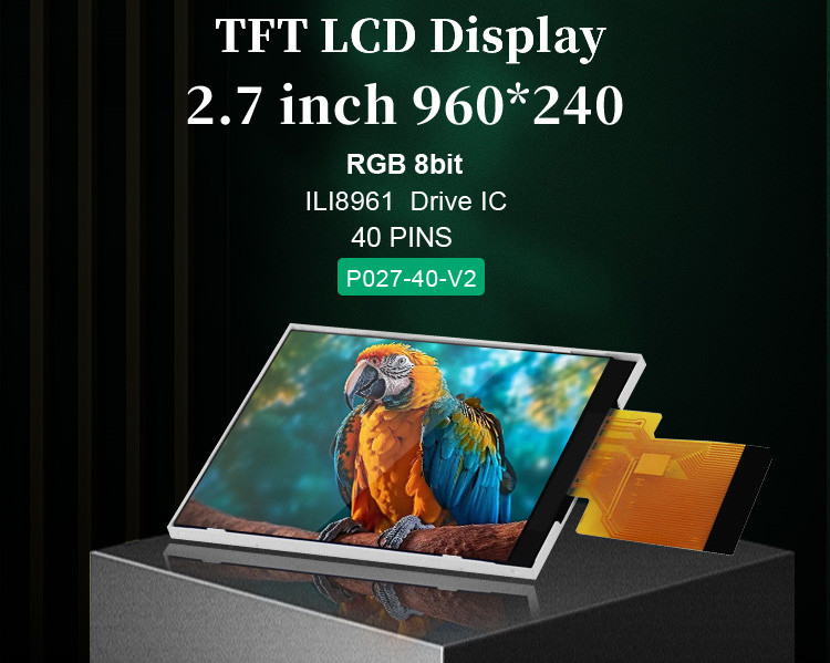 Polcd ILI8961 2,7 Tft LCD 960X240 TFT LCD Οθόνη RGB 8 Bit 6 0'CLOCK