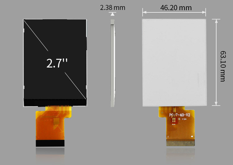 Polcd 960x240 pixels 2,7 ιντσών οθόνη LCD Χρώματα 262K Μικρή οθόνη TFT