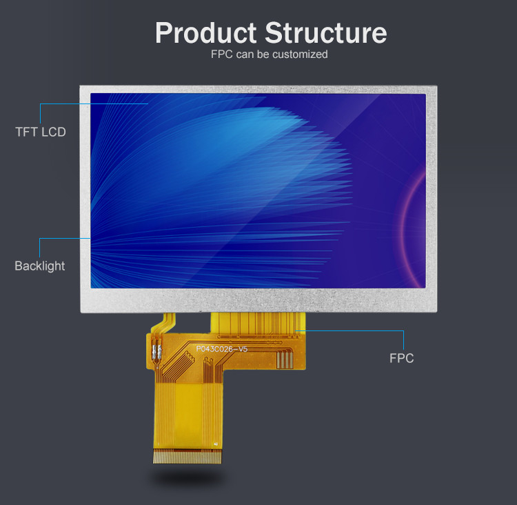 Polcd 4.3 ιντσών TFT LCD 480x272 Ανάλυση RGB διεπαφή 4.3 