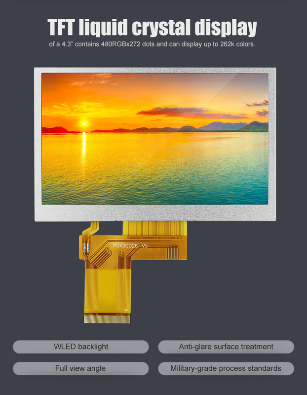 Polcd Custom 4.3 ίντσες 480*272 Χρώμα RGB 8bit ILI6485 Δίσκος 40pin 4.3' TFT LCD Module