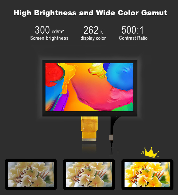 Polcd 7 ιντσών Μοντέλο LCD μεσαίου μεγέθους 800 * 480 υψηλής φωτεινότητας χωρητική οθόνη αφής TFT