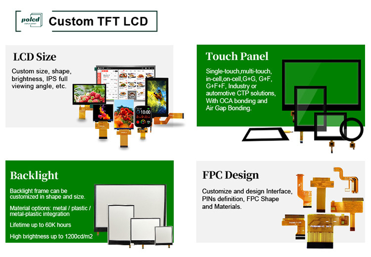Polcd 240x320 Led Backlit Tft LCD Display 2.4 ιντσών LCM 260 Νιτ φωτεινότητα Lcm Πίνακα