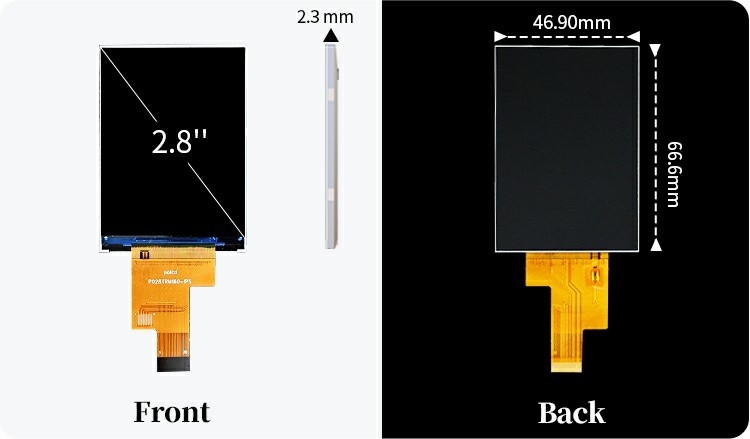 Polcd 2.8 ίντσες 480x640 Ανάλυση IPS γυαλί LCM LCD Μονάδα MIPI Διασύνδεση TFT Display