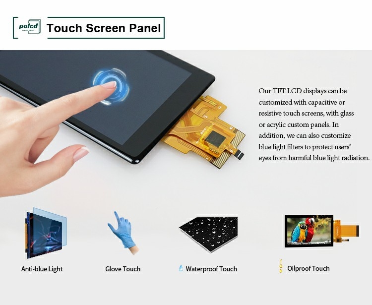 Polcd Προσαρμοσμένη οθόνη LCD 3,5 ιντσών 320x480 40pin IPS γωνία 500nit ST7796U χωρητική οθόνη αφής