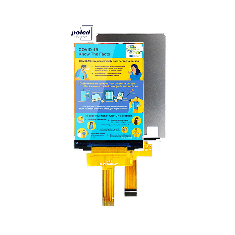 Polcd 3,5 ιντσών IPS TFT LCD 320*480 Ili9488 Drive Ic 600:1 Αντιδιαστολή Μονούλες οθόνης LCD