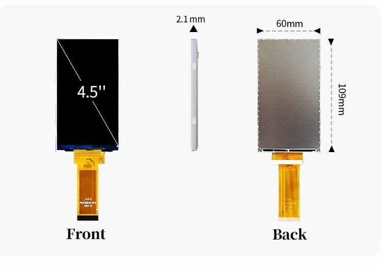 Polcd 4.5 ιντσών TFT LCD Μοντέλο 480*854 Ανάλυση 300 Nits RGB 24bit Διασύνδεση 4,5