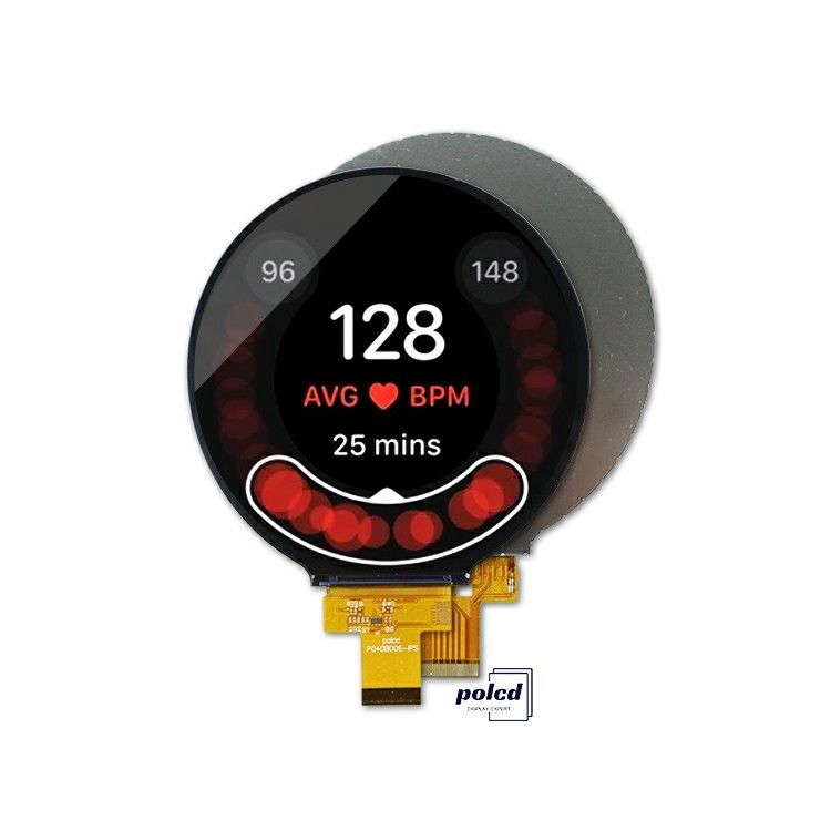 Polcd Μικρό μέγεθος Στρογγυλή οθόνη LCD 4 ίντσες 720x720 εικονοστοιχίες 4Line MIPI διεπαφή Ολοχρωματική οθόνη