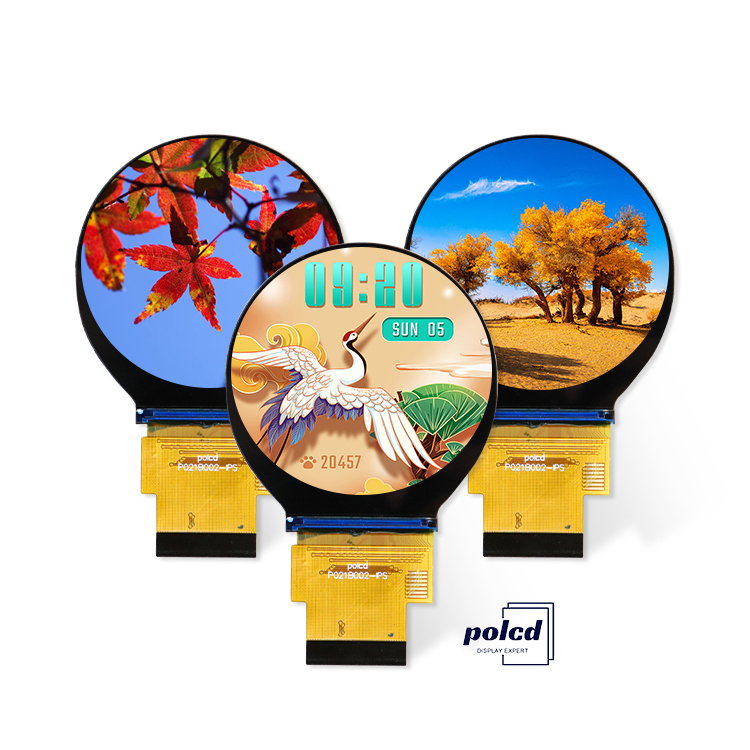 Προσαρμοσμένη στρογγυλή οθόνη LCD TFT IPS 2,1 ιντσών Polcd με διασύνδεση SPI RGB