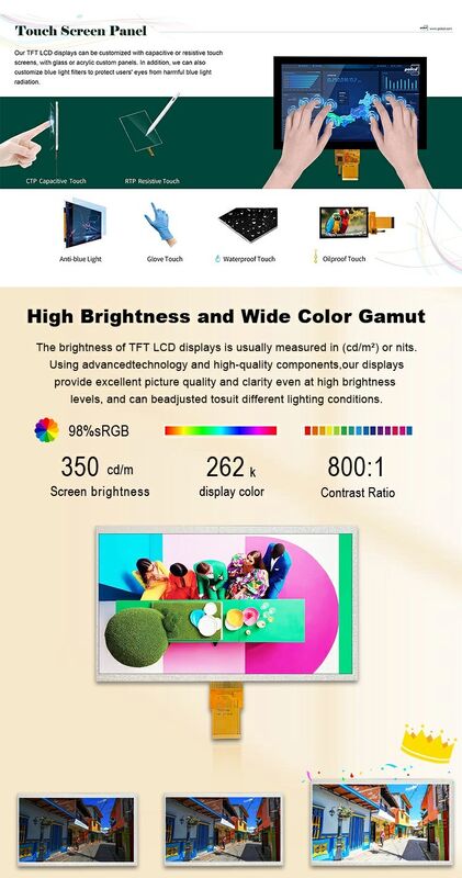 Polcd Resolution 1024X600 Οθόνη LCD 10,1 ιντσών EK79001 Tft Display Module 750 Nit