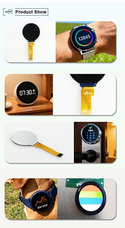 Polcd Μικρό στρογγυλό 1,28 ιντσών οθόνη LCD 240*240 1,3 ιντσών Spi Διασύνδεση IPS κυκλική Tft LCD μονάδα πάνελ