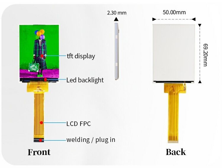 Polcd 2,8 ιντσών TFT οθόνη 240x320 IPS οθόνη υψηλής αντίθεσης 1200: 1 TFT οθόνης LCD μονάδα