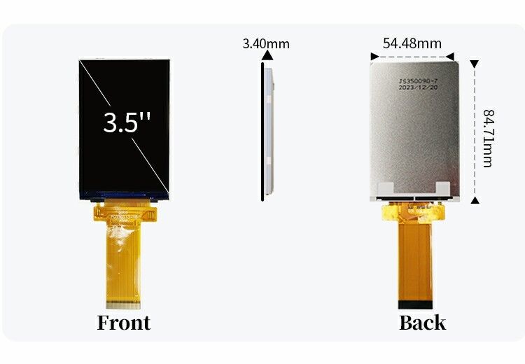 Polcd 3,5 ιντσών QVGA LCD οθόνη με ανάλυση 320x480 MCU SPI Interface Touch Panel 3.5 