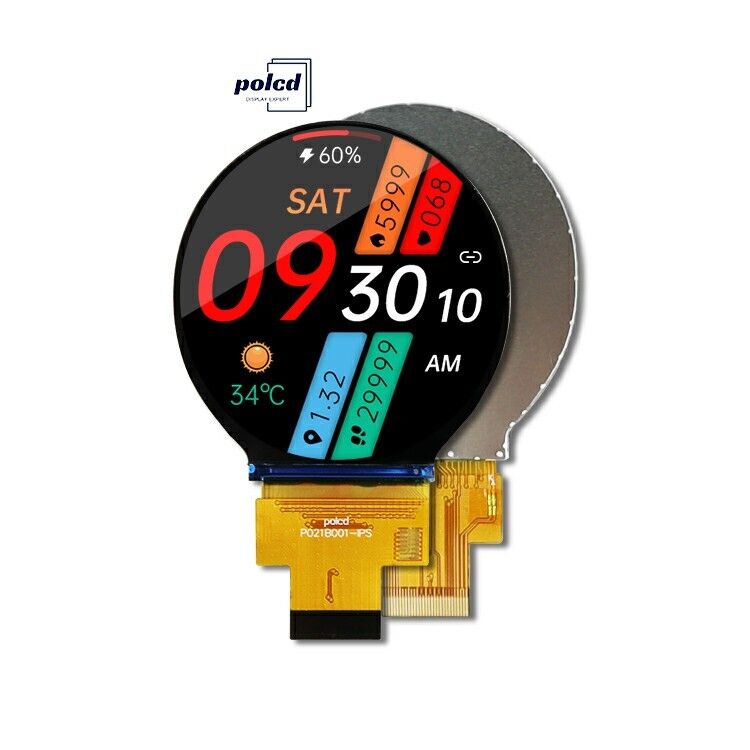 Polcd 2,1 ιντσών IPS Μικρή στρογγυλή οθόνη LCD 480*480 Mipi διεπαφή ST7701S Κύκλος Κύκλος TFT οθόνη