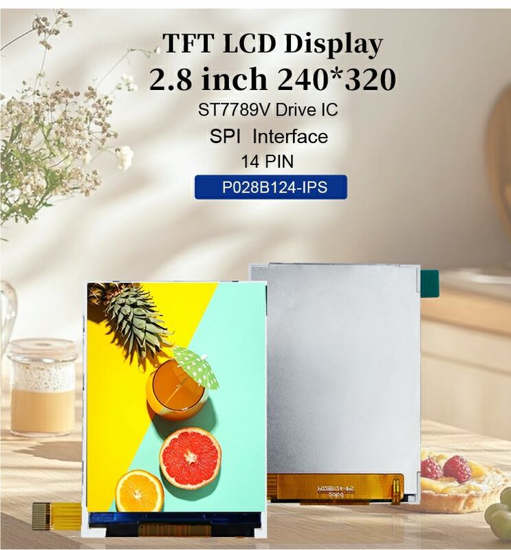 Polcd 2,8 ιντσών LCD Μοντέλο 240x320 ST7789V SPI Διασύνδεση 14 καρφίτσες 2,8 TFT οθόνη LCD