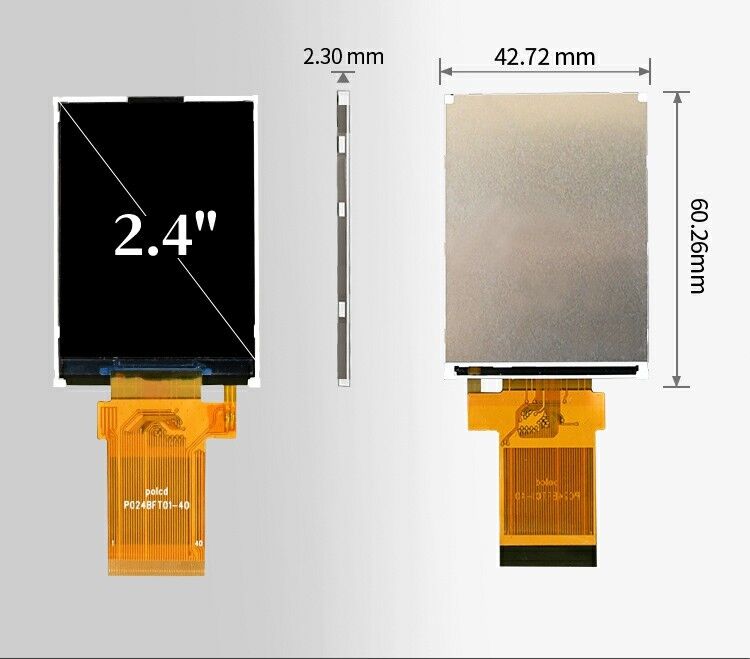 Polcd 2.4 ιντσών LCM Module Transflective SPI MCU συγκόλληση 20pin Ανάλυση 240x320 TFT οθόνη LCD