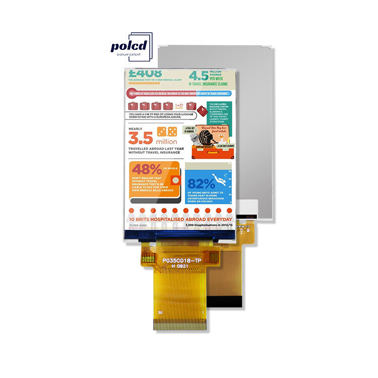 Polcd ILI9488 Οθόνη Tft LCD 12 0'CLOCK 3,5 Tft LCD Raspberry Pi 48,96 mm
