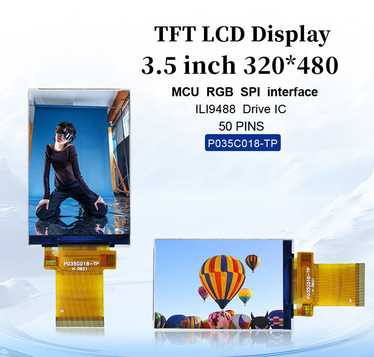 Polcd Mcu Rgb Spi διεπαφή Tft LCD οθόνη αφής ILI9488 3,5 ιντσών Tft LCD 320x480