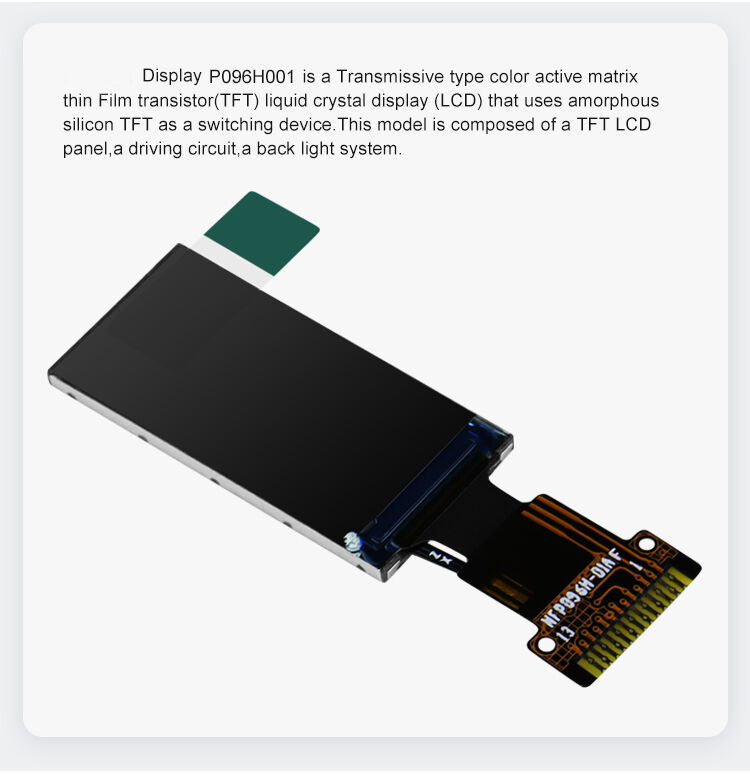 Polcd 0,96 ιντσών LCD προμηθευτής 80 * 160 SPI Διασύνδεση με IPS γωνία προβολής Custom FPC TFT οθόνη