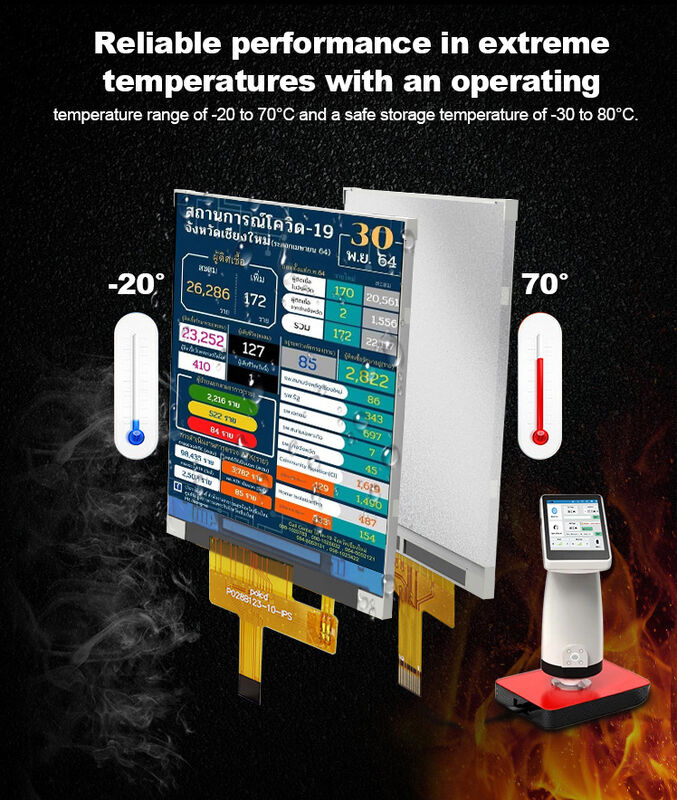 Polcd Wide Temperature 2.8 Inch Lcd Modules 240*320 300nit SPI 2.8 IPS Στροφή θέασης