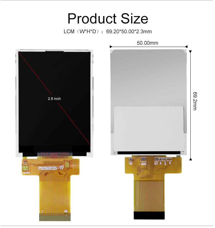 Polcd 2.8 ιντσών TFT Μονάδα 240x320 Ανάλυση SPI MCU διεπαφή ILI9341v TFT Διαπεραστική 2.8 