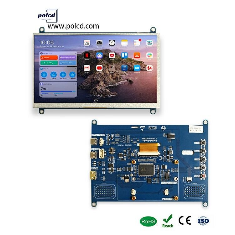 Polcd 7 ιντσών Πολυλειτουργικό Παγκόσμιο LCD Driver Board Mini H-D-M-I Controller Board για οθόνη LCD TFT 1024x600
